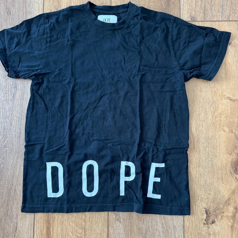 Authentic DOPE Los Angeles Men’s Black Cotton Tee Logo Size Med NWOT